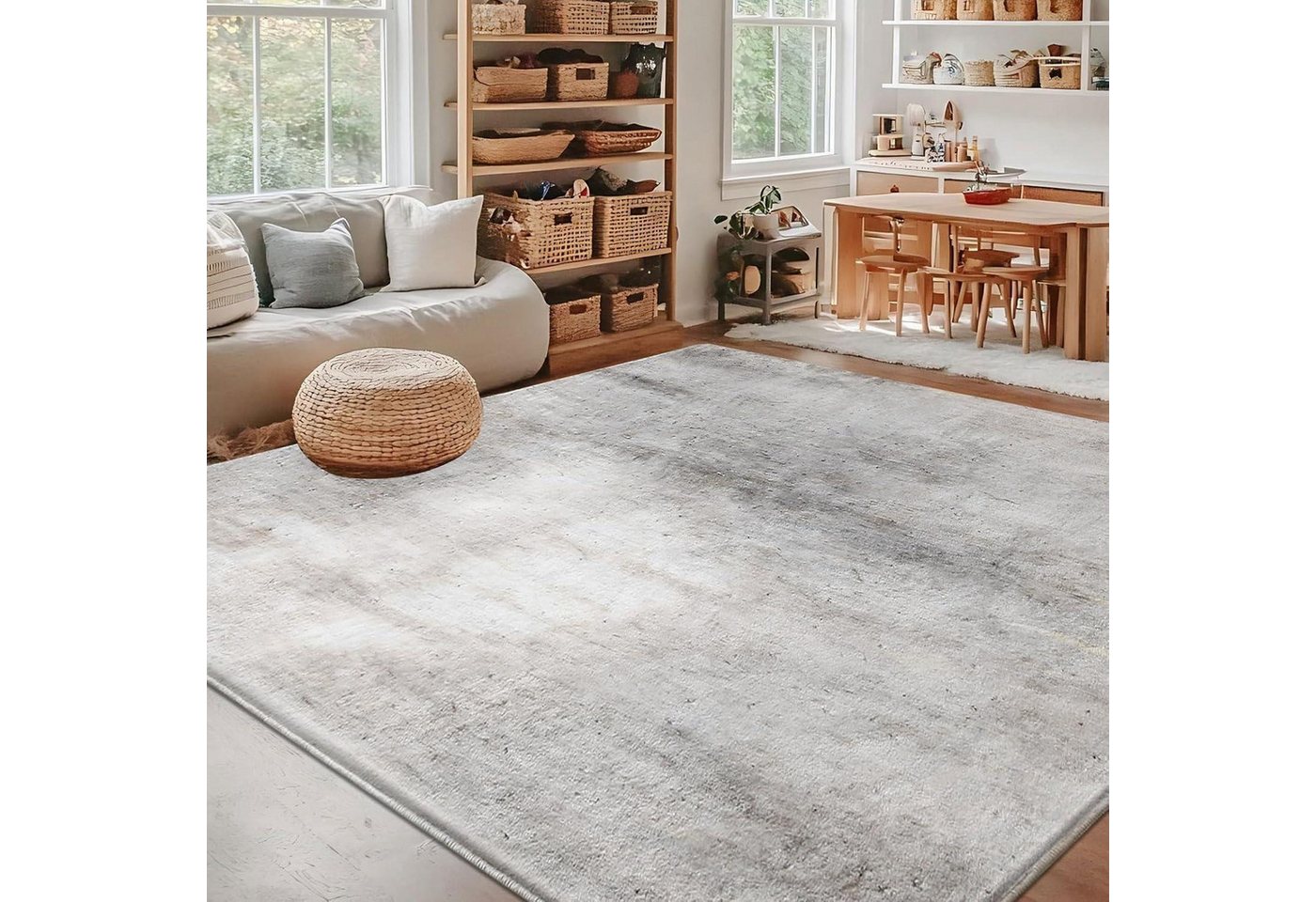 LuxusKollektion Outdoorteppich Teppich Kurzflor 200 x 250 cm (Rechteckig) Abstrakt Hellbraun Multi von LuxusKollektion