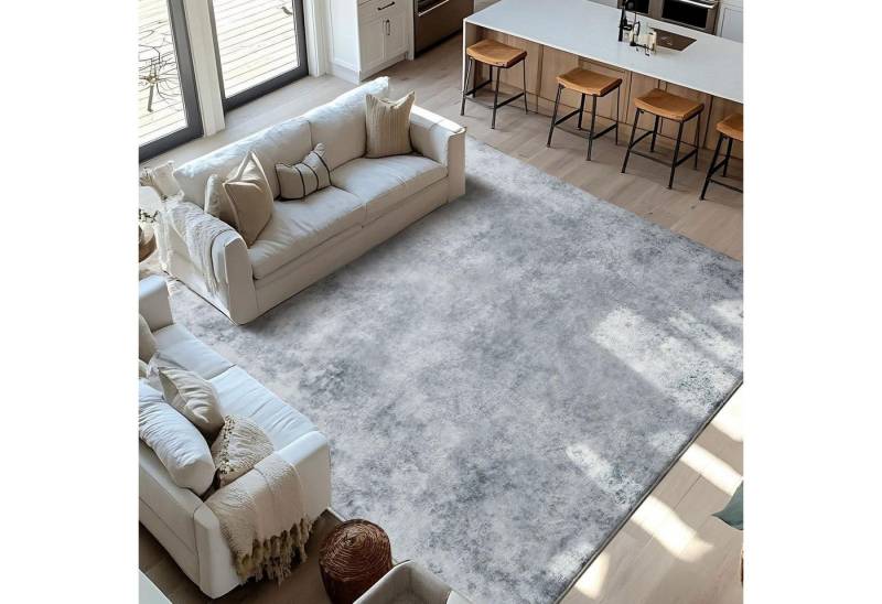 LuxusKollektion Outdoorteppich Teppich Kurzflor 200 x 300 cm (Rechteckig) Abstrakt Grau Weiß Multi von LuxusKollektion