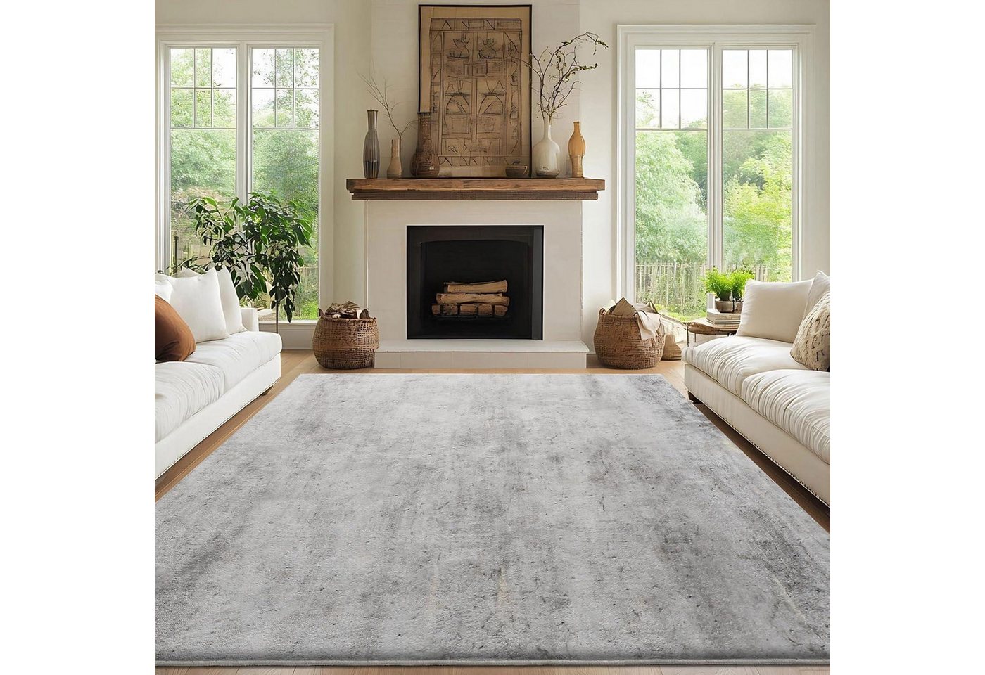 LuxusKollektion Outdoorteppich Teppich Wohnzimmer 200 x 300 cm (Rechteckig) Abstrakt Hellbraun Multi von LuxusKollektion