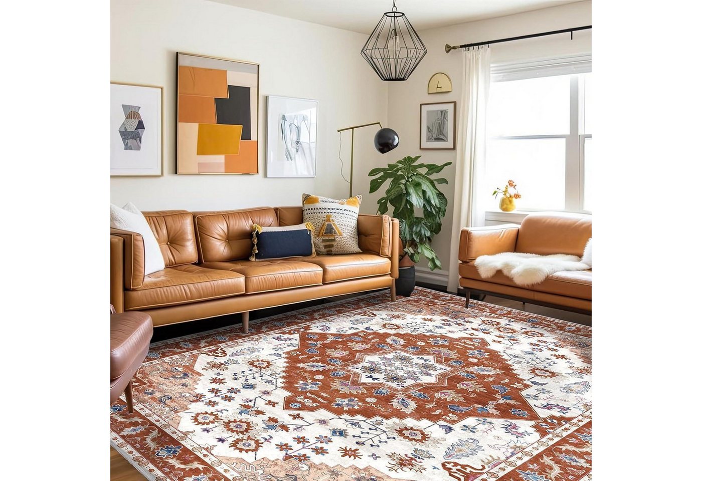 LuxusKollektion Outdoorteppich Teppich Wohnzimmer Vintage Kurzflor Orange 300 x 400 cm Rechteckig LuxusKollektion Outdoorteppich Teppich Wohnzimmer Vintage Kurzflor Orange 300 x 400 cm Rechteckig von LuxusKollektion