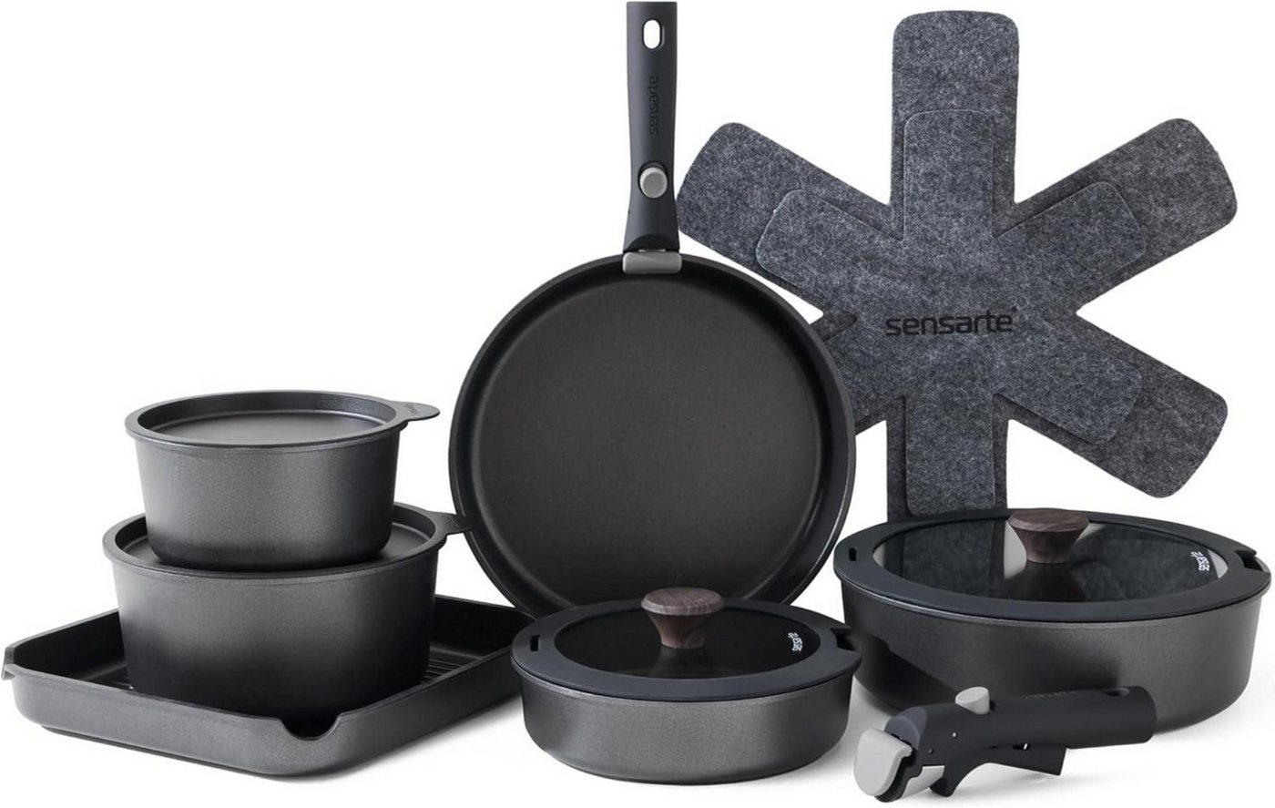 LuxusKollektion Pfannen-Set 17-teiliges Topfset und Pfannenset mit abnehmbarem von LuxusKollektion