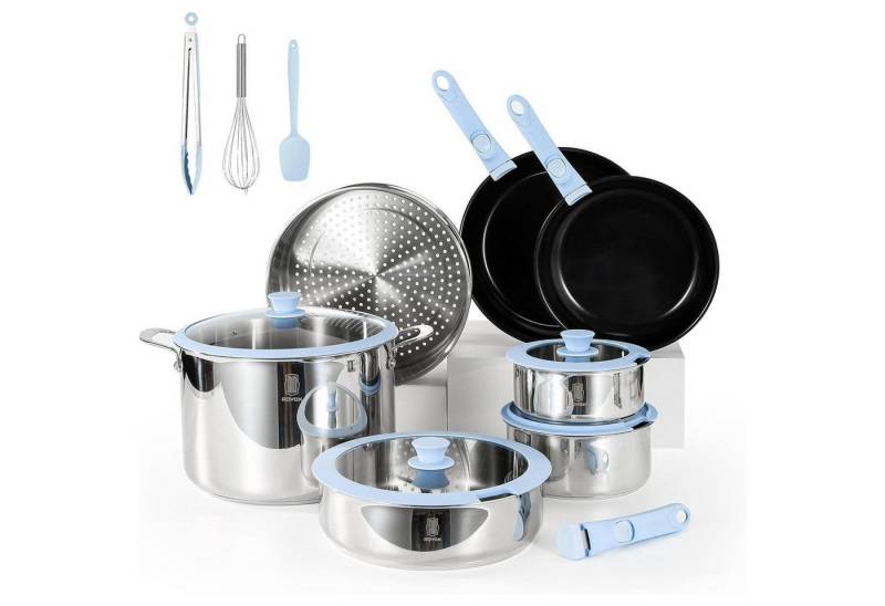 LuxusKollektion Pfannen-Set Edelstahl Kochtopf und Beschichtetes Pfannenset mit Abnehmbarem von LuxusKollektion