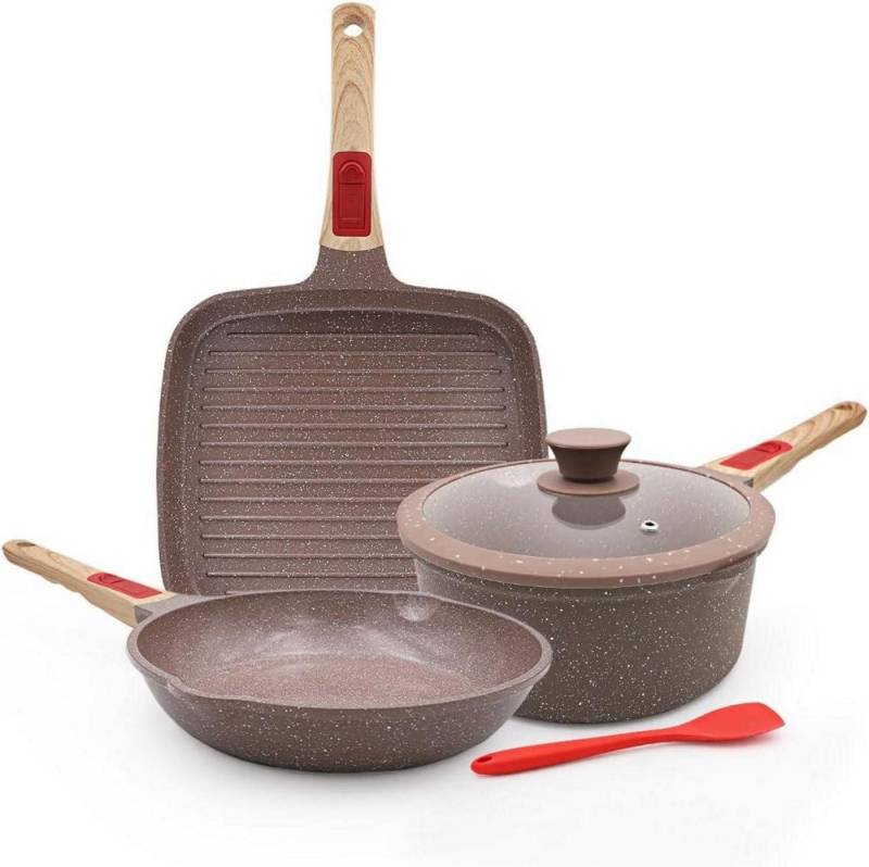 LuxusKollektion Pfannen-Set Keramik Topf Pfannenset 5-teilig Antihaft Kochgeschirr-Set von LuxusKollektion