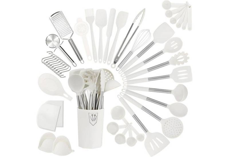 LuxusKollektion Pfannen-Set Kochutensilien Silikon Set Spatel Pizzaschneider Stainless Steel von LuxusKollektion