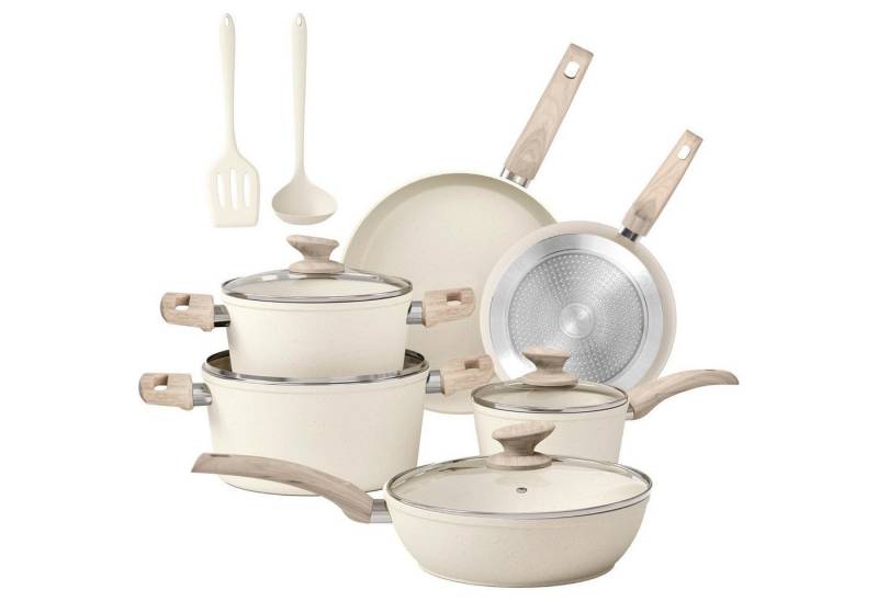 LuxusKollektion Pfannen-Set Topf und Pfannenset 12tlg mit Antihaft-Versiegelung und Bakelitgriff von LuxusKollektion