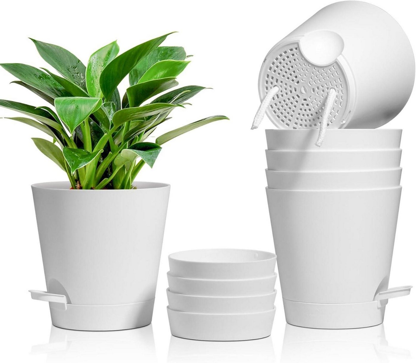 LuxusKollektion Pflanzkübel 16,5cm Kunststoff Blumentopf Bewässerungssystem 6er-Set LuxusKollektion Pflanzkübel 16,5cm Kunststoff Blumentopf Bewässerungssystem 6er-Set von LuxusKollektion
