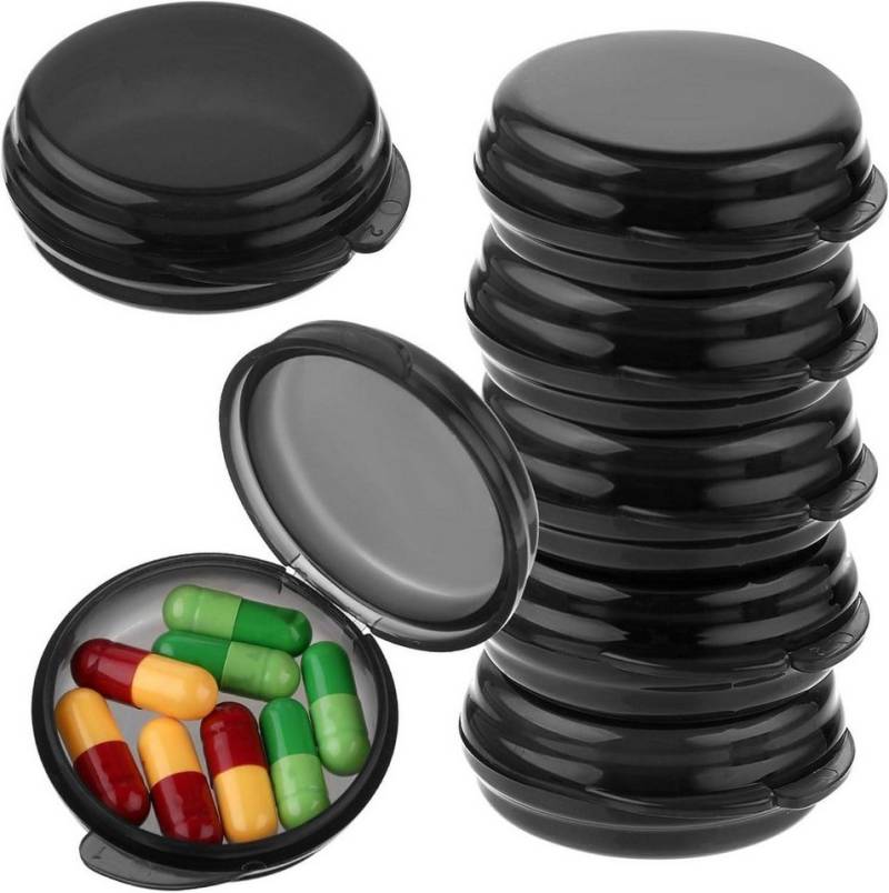LuxusKollektion Pillendose 7er Set Mini Pillendose Organizer Reisebox Aufbewahrung Schwarz von LuxusKollektion
