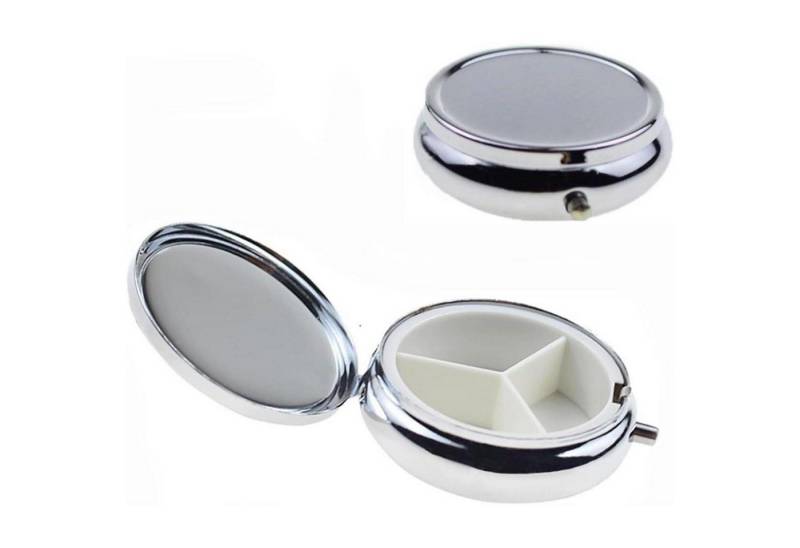 LuxusKollektion Pillendose Pillendose mit 3 Fächern Bronze Runde Vitamine Tabletten Behälter von LuxusKollektion