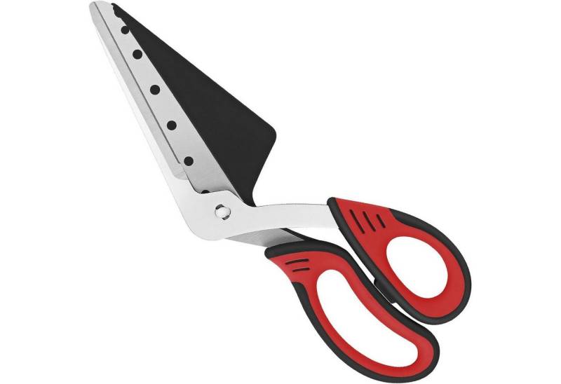 LuxusKollektion Pizzaschere Pizzaschere Pizzaspachtel Edelstahlklingen Griff 27 cm Rot und Schwarz von LuxusKollektion