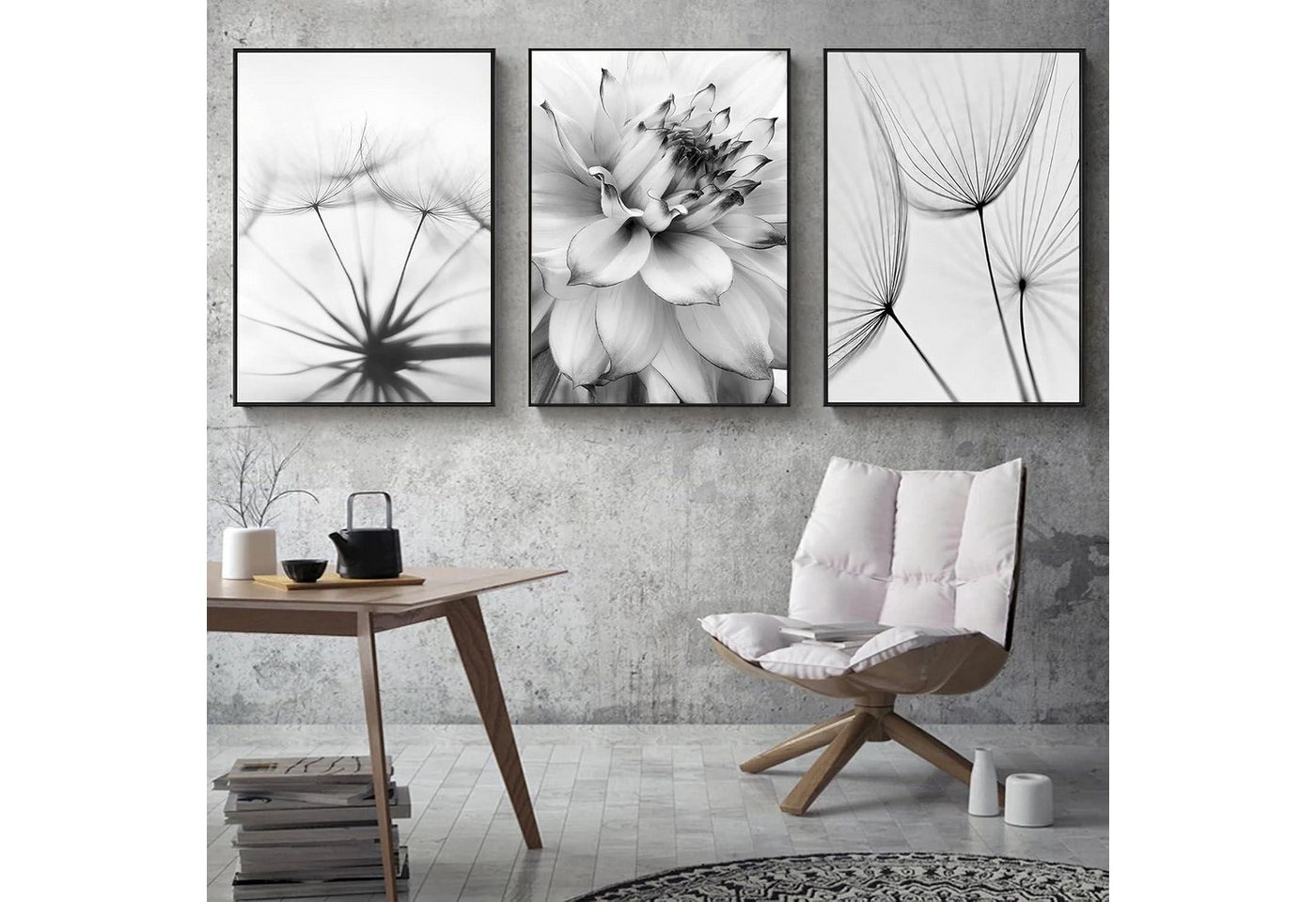 Trayosin Poster 3-teiliges Poster Set Pflanzenmotiv Schwarz-Weiß 50x70cm Trayosin Poster 3-teiliges Poster Set Pflanzenmotiv Schwarz-Weiß 50x70cm von Trayosin