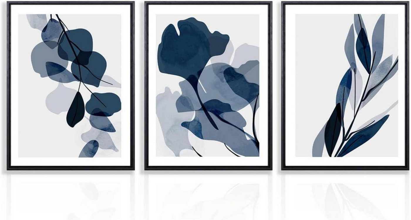 LuxusKollektion Poster Abstrakte Botanische Blaue Aquarell Wandposter 12x16 Set von 3 LuxusKollektion Poster Abstrakte Botanische Blaue Aquarell Wandposter 12x16 Set von 3 von LuxusKollektion