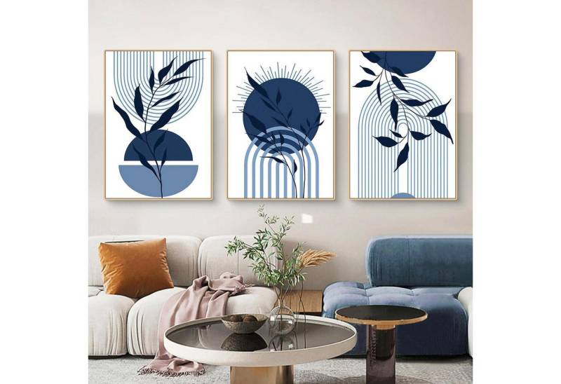 LuxusKollektion Poster Poster 3er Boho Abstrakt Blau Pflanze Blätter Wohnzimmer L 21x30cm LuxusKollektion Poster Poster 3er Boho Abstrakt Blau Pflanze Blätter Wohnzimmer L 21x30cm von LuxusKollektion