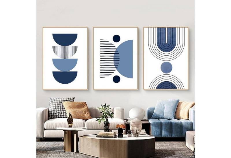 LuxusKollektion Poster Poster 3er Boho Abstrakt Blau Pflanze Blätter Wohnzimmer M 21x30cm LuxusKollektion Poster Poster 3er Boho Abstrakt Blau Pflanze Blätter Wohnzimmer M 21x30cm von LuxusKollektion