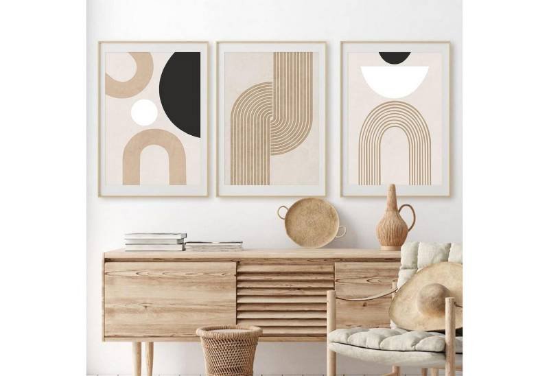 LuxusKollektion Poster Poster 3er Set Abstrakt Kunst Modern Boho Kunstdruck 50x70cm Beige LuxusKollektion Poster Poster 3er Set Abstrakt Kunst Modern Boho Kunstdruck 50x70cm Beige von LuxusKollektion