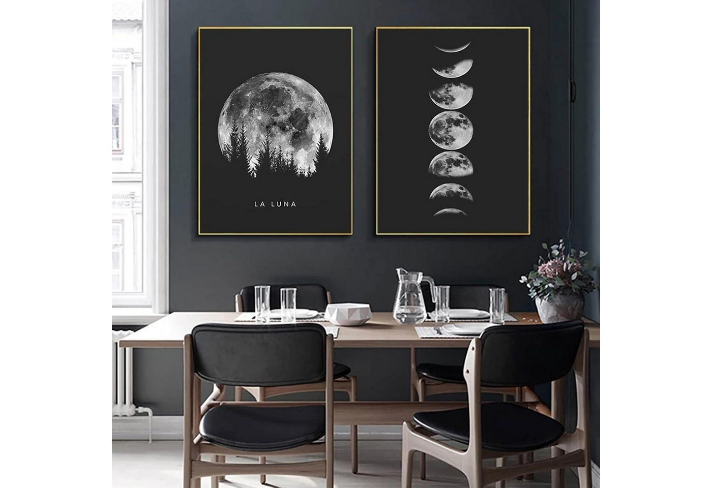 Trayosin Poster Premium Poster Set Mondphasen Schwarz Weiß Wandbilder 50x70cm Trayosin Poster Premium Poster Set Mondphasen Schwarz Weiß Wandbilder 50x70cm von Trayosin
