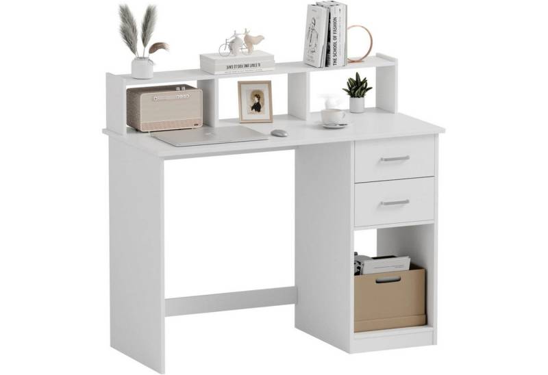 LuxusKollektion Regal-Schreibtisch Schreibtisch Computertisch Schubladen Regal Büro Weiß 105 x 48 x 94cm von LuxusKollektion
