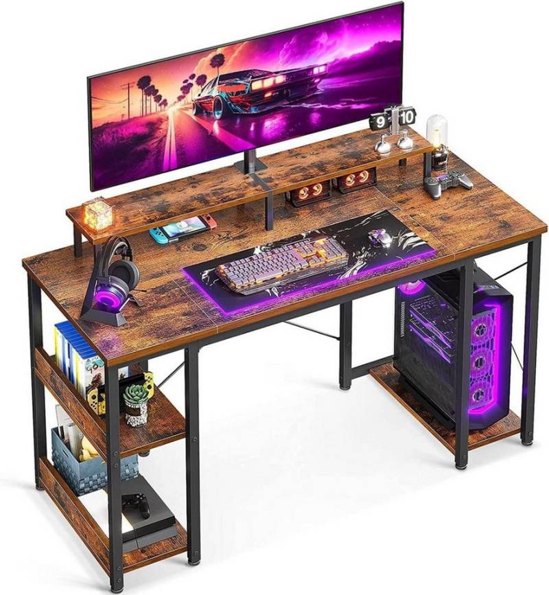 LuxusKollektion Regal-Schreibtisch Schreibtisch Gaming Tisch Regal 120x50x86.5cm Vintage Braun OTTO von LuxusKollektion