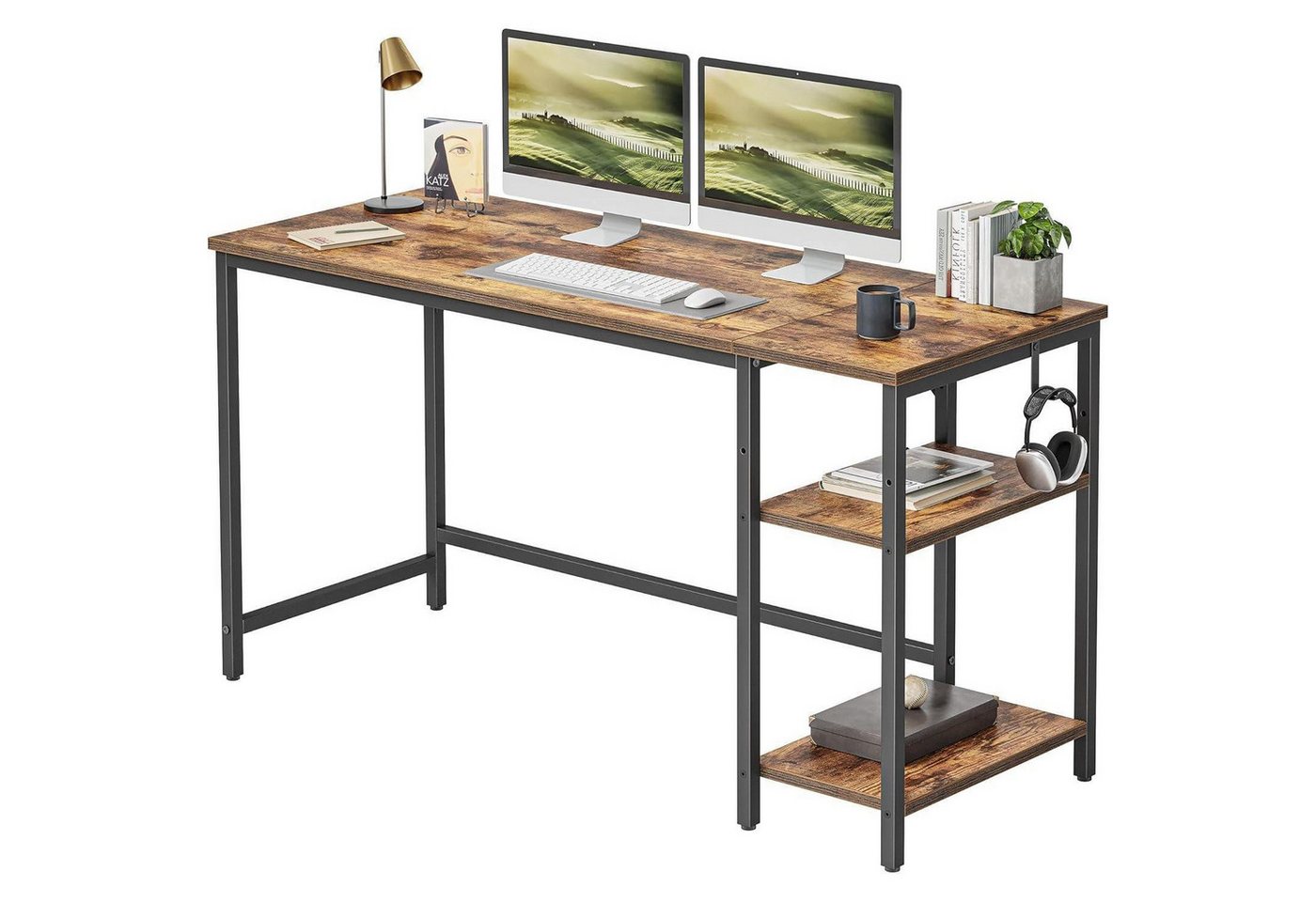 LuxusKollektion Regal-Schreibtisch Schreibtisch Regale Ablagen PC Büro 120 x 50 cm Vintagebraun LuxusKollektion Regal-Schreibtisch Schreibtisch Regale Ablagen PC Büro 120 x 50 cm Vintagebraun von LuxusKollektion