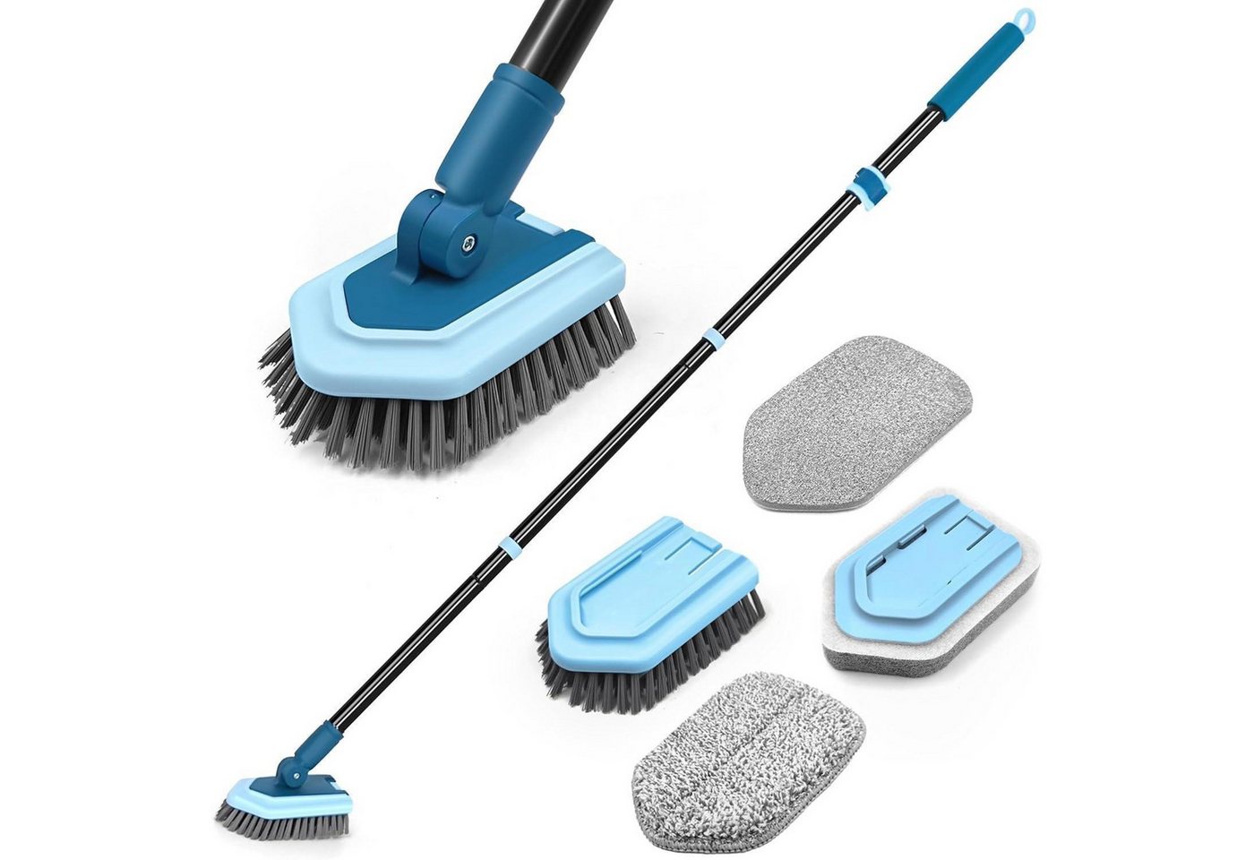 LuxusKollektion Reinigungs-Set Schrubber Stiel Teleskop 130cm 4 Schwamm Fliesen Badewanne Blau LuxusKollektion Reinigungs-Set Schrubber Stiel Teleskop 130cm 4 Schwamm Fliesen Badewanne Blau von LuxusKollektion