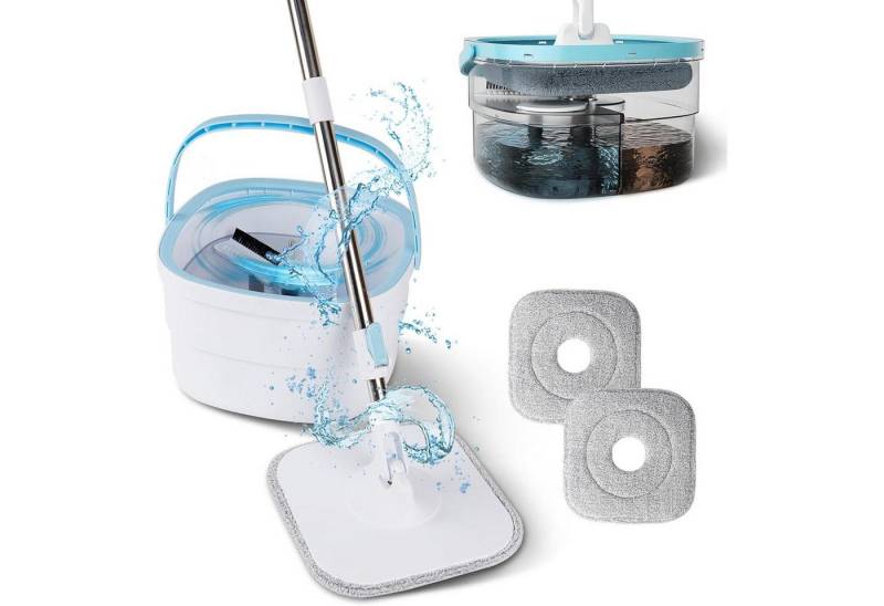 LuxusKollektion Reinigungs-Set Wischmopp 360 Grad mit Eimer und 2 waschbaren Mikrofaserbezügen LuxusKollektion Reinigungs-Set Wischmopp 360 Grad mit Eimer und 2 waschbaren Mikrofaserbezügen von LuxusKollektion