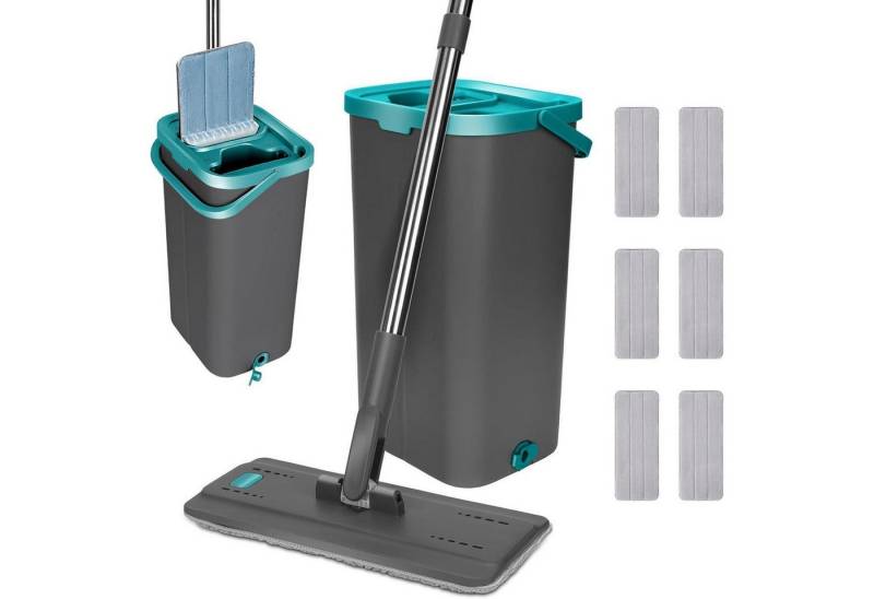 LuxusKollektion Reinigungs-Set Wischmopp Set Putzeimer Auswringfunktion 6 Wischpads Blau Mop-set-3.7l LuxusKollektion Reinigungs-Set Wischmopp Set Putzeimer Auswringfunktion 6 Wischpads Blau Mop-set-3.7l von LuxusKollektion