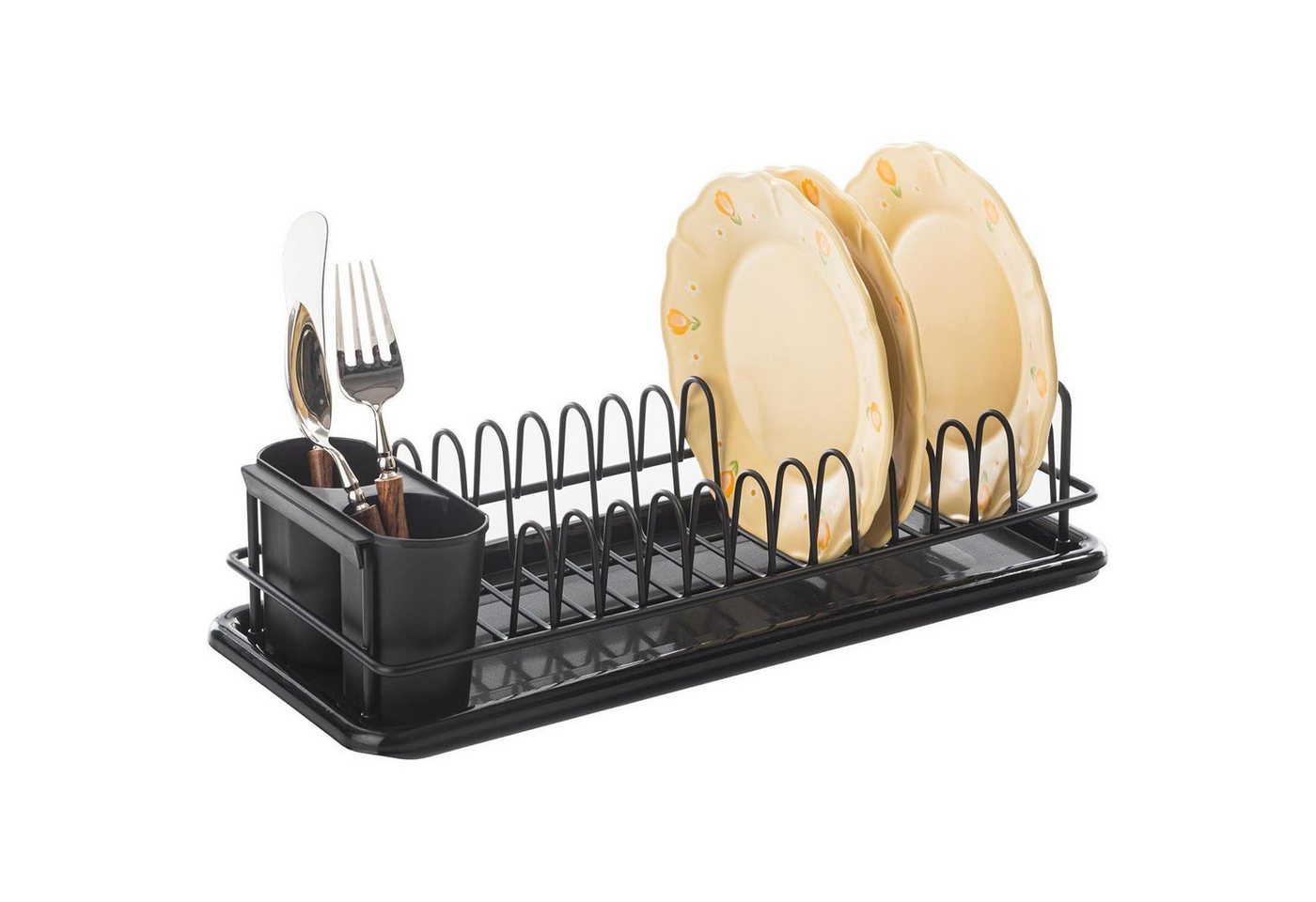 LuxusKollektion Salatbesteck Abtropfgestell Haken Abtropfschale Spüle 12 41 x 17 x 10cm Schwarz von LuxusKollektion