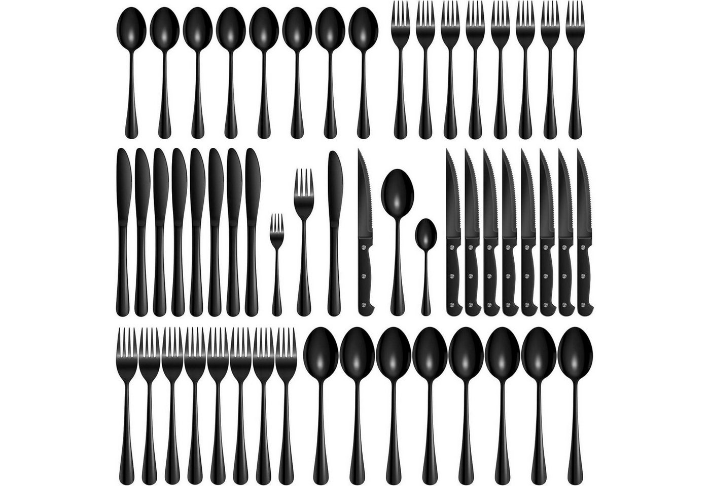 LuxusKollektion Salatbesteck Besteck Messer Gabel Löffel Steakmesser Schwarz 48pcs 8 Personen LuxusKollektion Salatbesteck Besteck Messer Gabel Löffel Steakmesser Schwarz 48pcs 8 Personen von LuxusKollektion