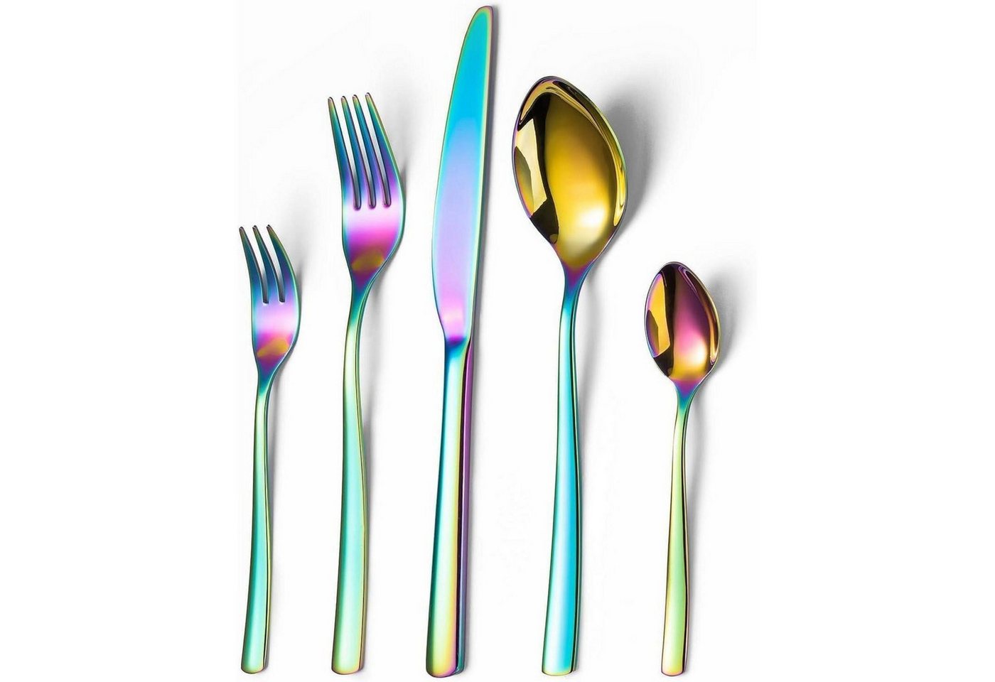 LuxusKollektion Salatbesteck Besteck Set 6 Personen Edelstahl Messer Gabel 30 Stück mehrfarbig von LuxusKollektion