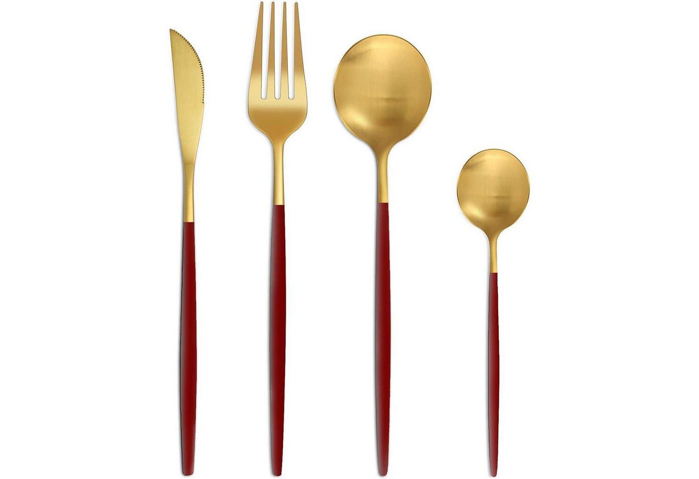 LuxusKollektion Salatbesteck Besteckset 6er Messer Gabel Löffel 24 teilig 24teilig rotes Gold LuxusKollektion Salatbesteck Besteckset 6er Messer Gabel Löffel 24 teilig 24teilig rotes Gold von LuxusKollektion