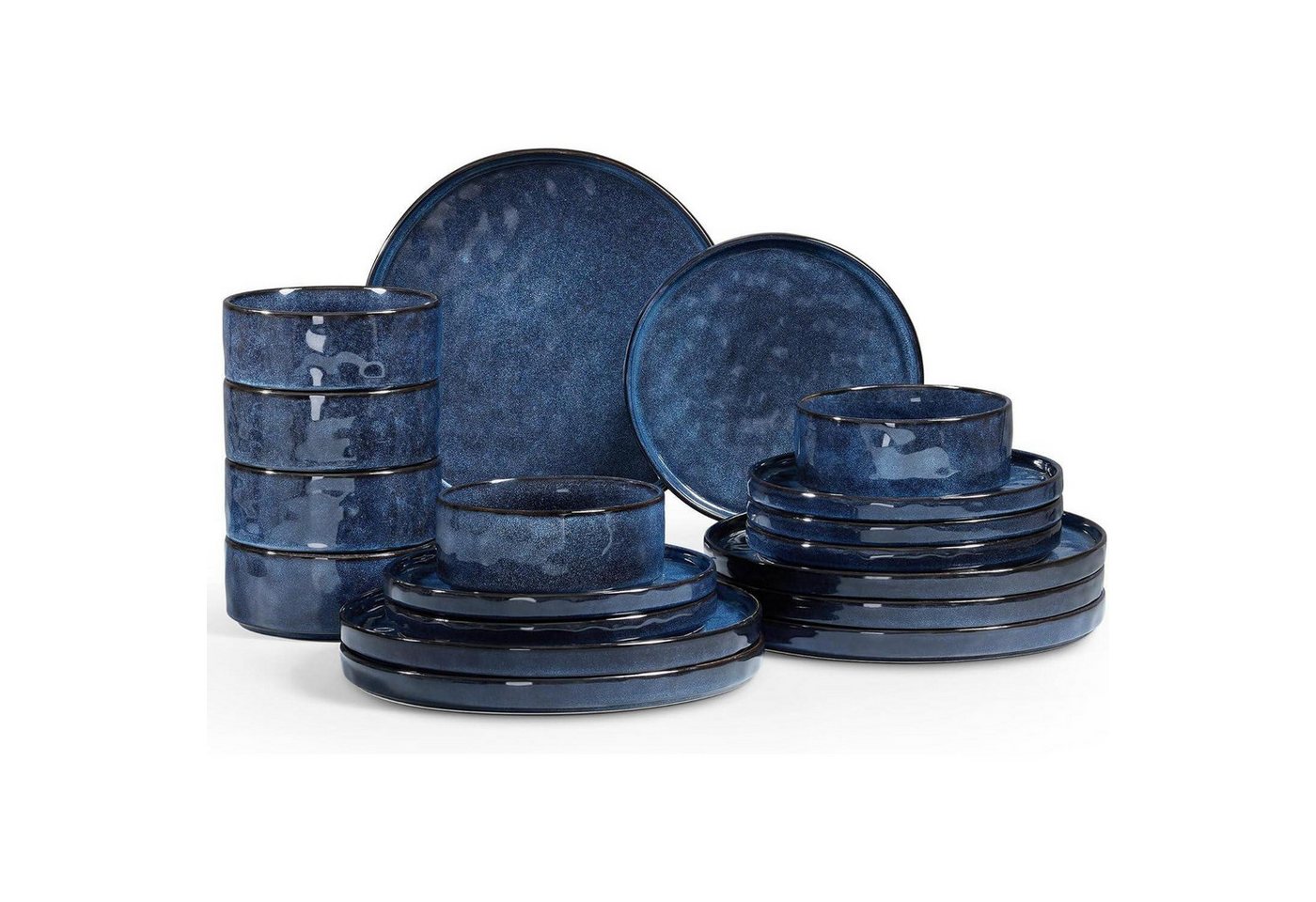 LuxusKollektion Salatbesteck Geschirrset 18teilig Steinzeug Tafelservice 6Personen Galaktisch Blau LuxusKollektion Salatbesteck Geschirrset 18teilig Steinzeug Tafelservice 6Personen Galaktisch Blau von LuxusKollektion