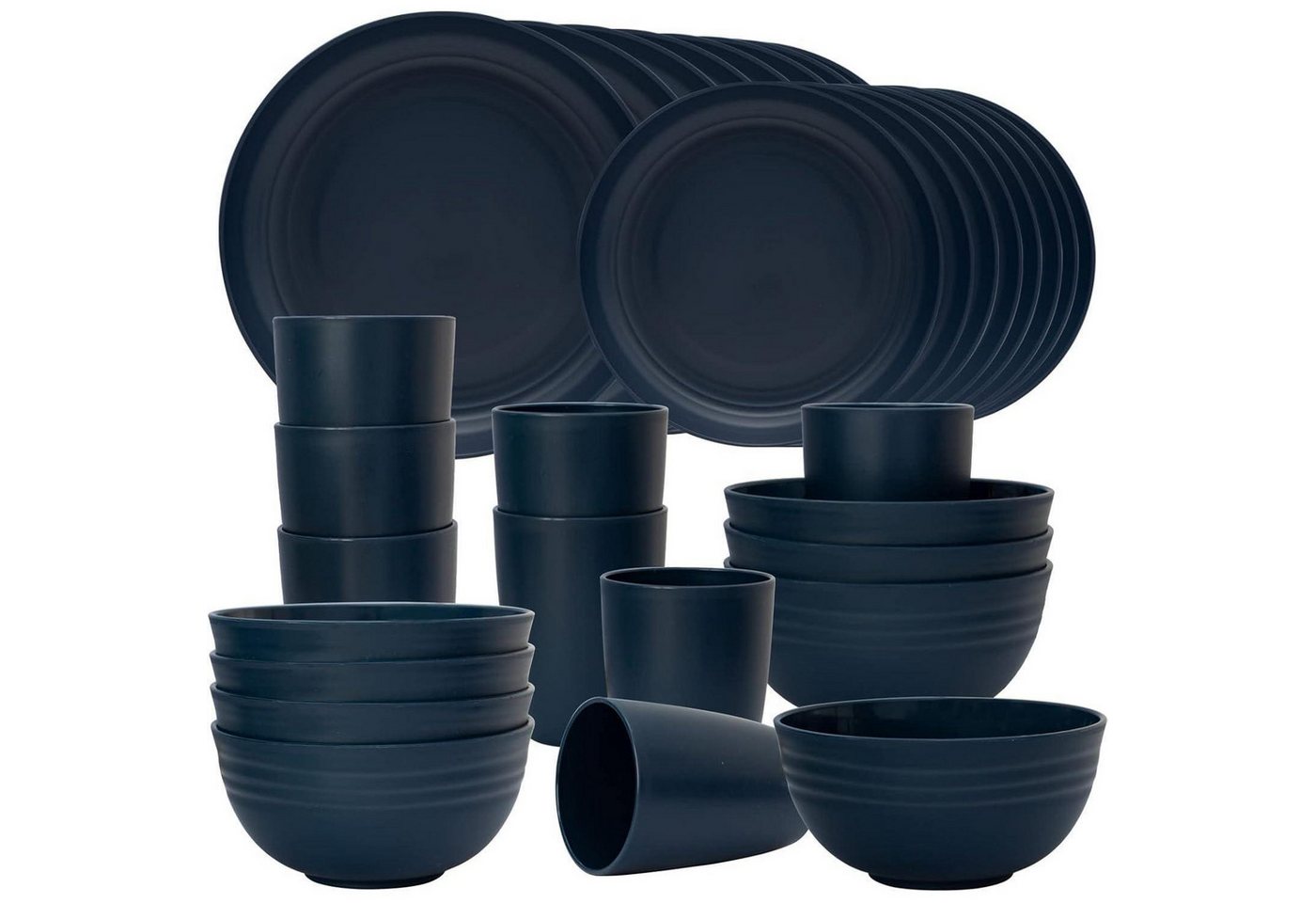 LuxusKollektion Salatbesteck Geschirrset Kunststoff 8 Teller Schalen Tassen Camping Blau-32 LuxusKollektion Salatbesteck Geschirrset Kunststoff 8 Teller Schalen Tassen Camping Blau-32 von LuxusKollektion