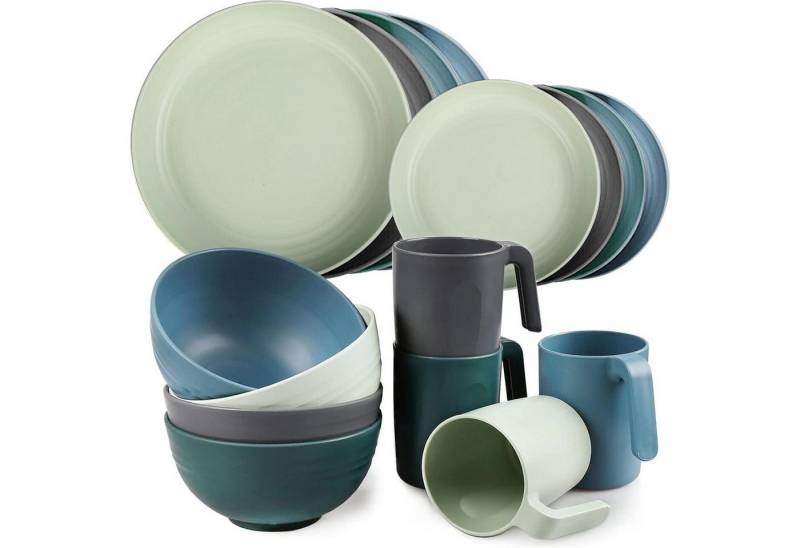 LuxusKollektion Salatbesteck Geschirrset Kunststoff Teller Schüssel Service 4 16 Pcs-runder Set LuxusKollektion Salatbesteck Geschirrset Kunststoff Teller Schüssel Service 4 16 Pcs-runder Set von LuxusKollektion