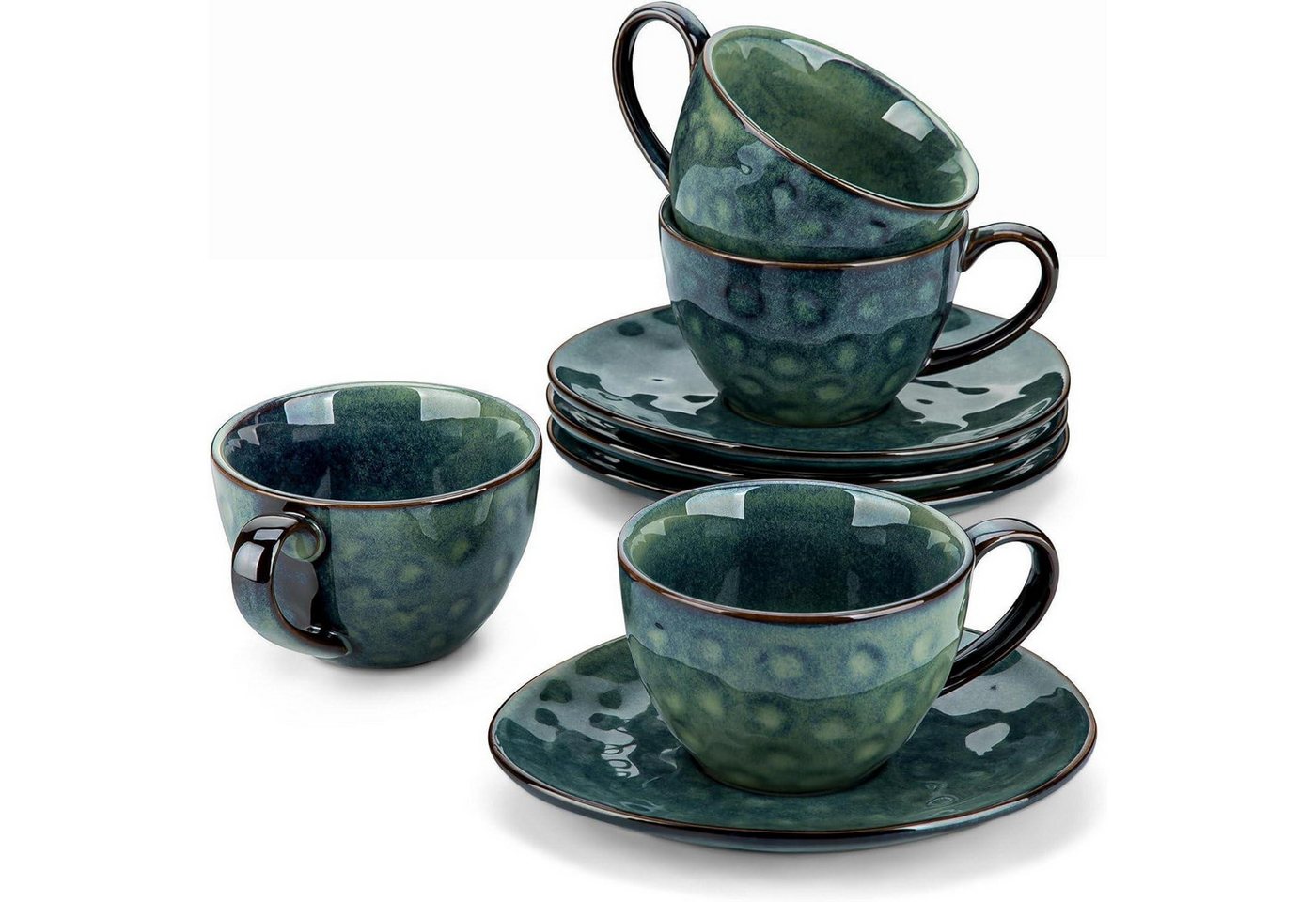 LuxusKollektion Salatbesteck Kaffeeservice Steingut 8Tlg Kaffeetassen 8-teiliges Kaffeeservice Grün LuxusKollektion Salatbesteck Kaffeeservice Steingut 8Tlg Kaffeetassen 8-teiliges Kaffeeservice Grün von LuxusKollektion