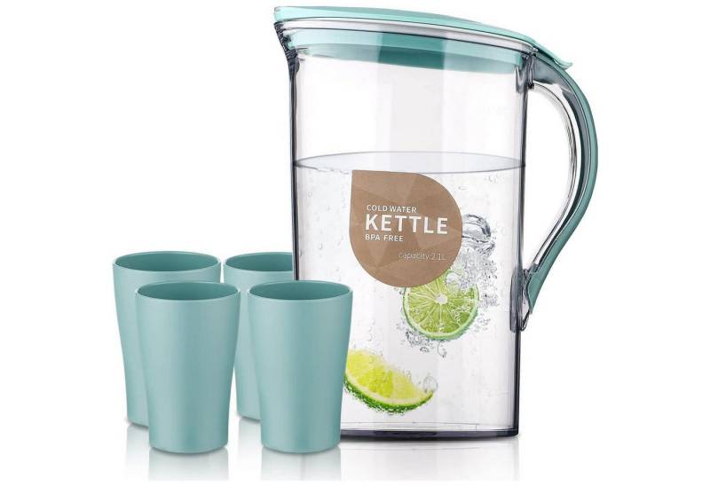 LuxusKollektion Salatbesteck Karaffe Wasserkrug Kühlschranktür Deckel BPAfrei 2 Blau 4 Tassen LuxusKollektion Salatbesteck Karaffe Wasserkrug Kühlschranktür Deckel BPAfrei 2 Blau 4 Tassen von LuxusKollektion