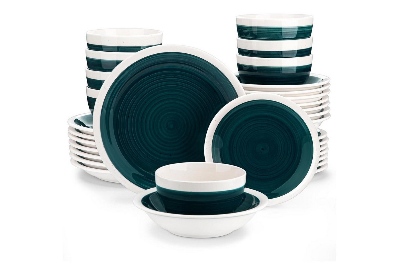 LuxusKollektion Salatbesteck Kombiservice Steinzeug 32teilig 32-teilig Geschirrset Ori-grün LuxusKollektion Salatbesteck Kombiservice Steinzeug 32teilig 32-teilig Geschirrset Ori-grün von LuxusKollektion