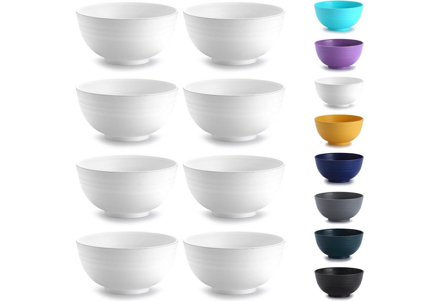 LuxusKollektion Salatbesteck Müslischüssel Plastik 8er Snack Salat Obst Reisnudelsuppe 2 white LuxusKollektion Salatbesteck Müslischüssel Plastik 8er Snack Salat Obst Reisnudelsuppe 2 white von LuxusKollektion