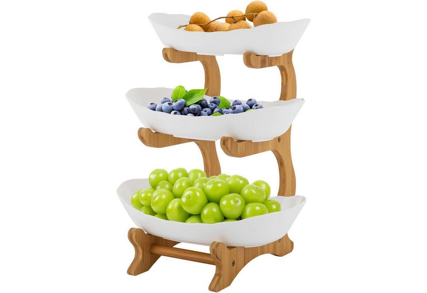 LuxusKollektion Salatbesteck Obst Etagere mit 3 Ebenen Bambus Stand & Obstschale LuxusKollektion Salatbesteck Obst Etagere mit 3 Ebenen Bambus Stand & Obstschale von LuxusKollektion