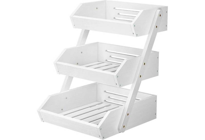 LuxusKollektion Salatbesteck Obstkorb Bambus Etagere Gemüsekorb Aufbewahrung Weiß 3 Etagen von LuxusKollektion