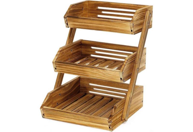 LuxusKollektion Salatbesteck Obstkorb Etagere Gemüsekorb Holz 3 Etagen Kiefernholz 3 Etagen von LuxusKollektion