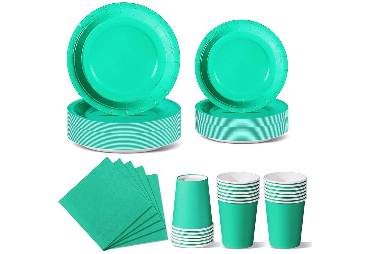 LuxusKollektion Salatbesteck Partygeschirr 96 Stück Pappteller Becher Servietten Blaugrün LuxusKollektion Salatbesteck Partygeschirr 96 Stück Pappteller Becher Servietten Blaugrün von LuxusKollektion