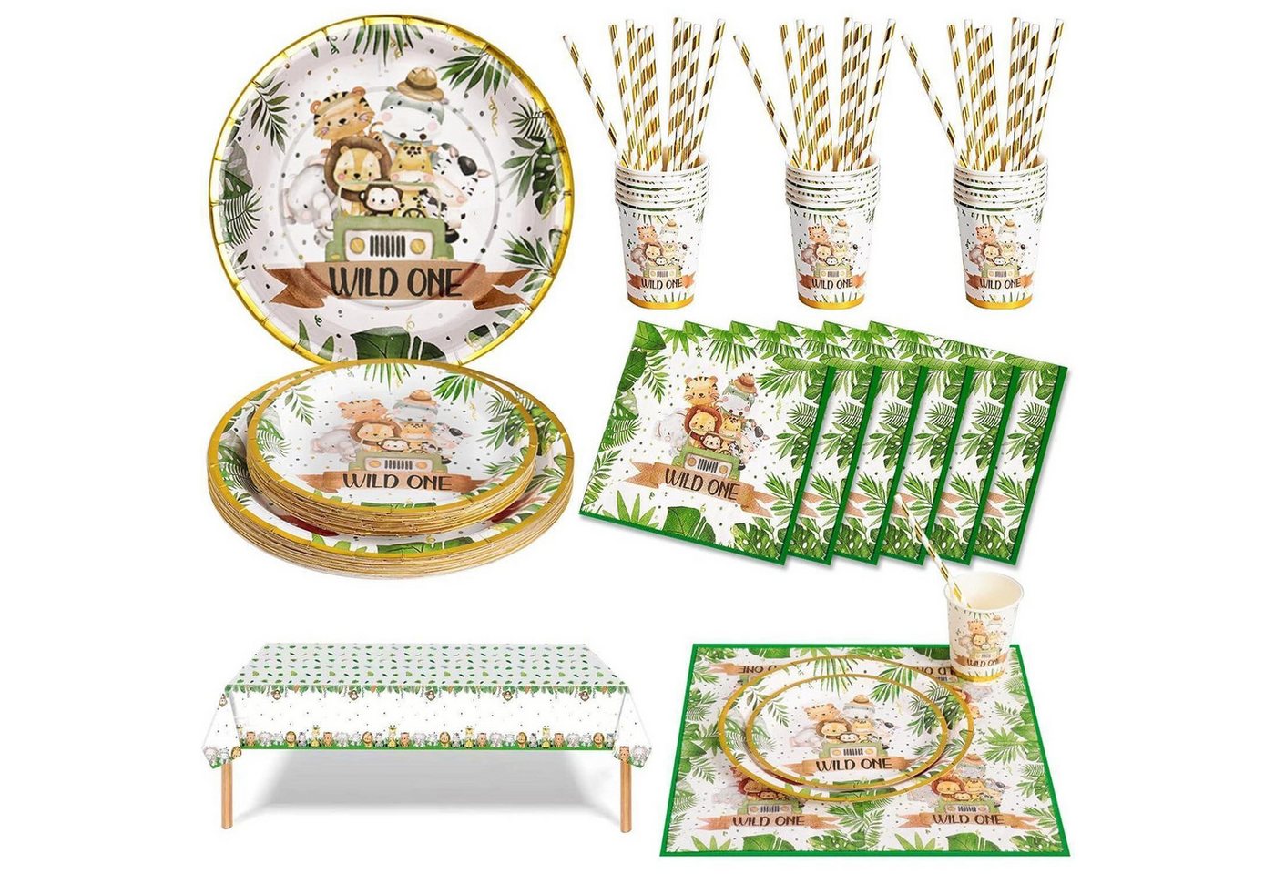 LuxusKollektion Salatbesteck Partygeschirr Set 126 Teller Tassen Servietten Dschungel Safari LuxusKollektion Salatbesteck Partygeschirr Set 126 Teller Tassen Servietten Dschungel Safari von LuxusKollektion