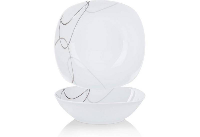 LuxusKollektion Salatbesteck Salatschalen Porzellan 2tlg 1050ml Suppe Salat Nikita 2-teilig-1050ml von LuxusKollektion