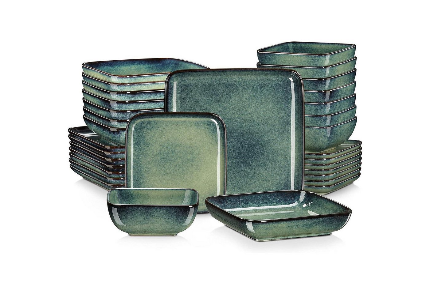 LuxusKollektion Salatbesteck Tafelservice Steinzeug 32teilig Kombi Geschirr für 8 Personen Grün LuxusKollektion Salatbesteck Tafelservice Steinzeug 32teilig Kombi Geschirr für 8 Personen Grün von LuxusKollektion