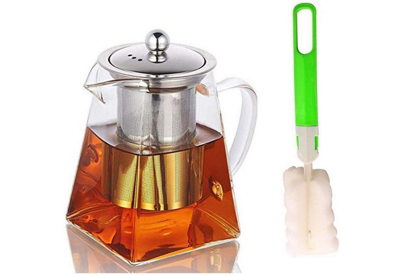 LuxusKollektion Salatbesteck Teekanne Borosilikatglas Siebeinsatz Teesieb Transparent Quadrat-550ML LuxusKollektion Salatbesteck Teekanne Borosilikatglas Siebeinsatz Teesieb Transparent Quadrat-550ML von LuxusKollektion