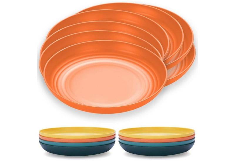 LuxusKollektion Salatbesteck Teller 23cm 8er Speiseteller Pasta Knödel Mikrowelle BPAfrei 3. Orange von LuxusKollektion