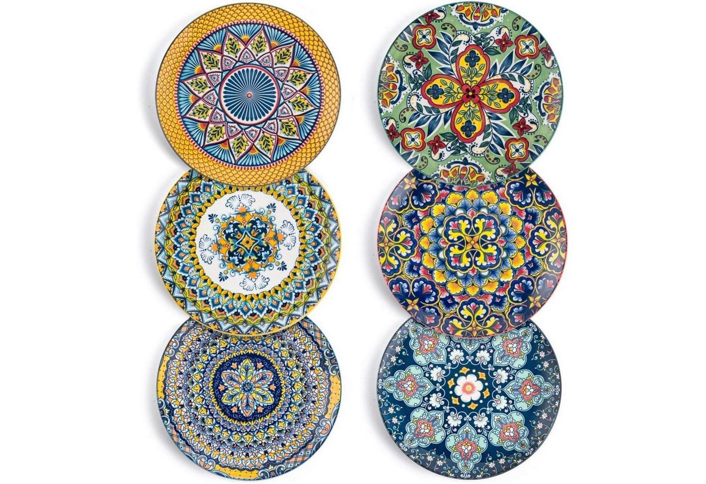 LuxusKollektion Salatbesteck Teller Porzellan 21 cm rund 6teilig bunt Bohemia tellerset 8.5 Inch LuxusKollektion Salatbesteck Teller Porzellan 21 cm rund 6teilig bunt Bohemia tellerset 8.5 Inch von LuxusKollektion