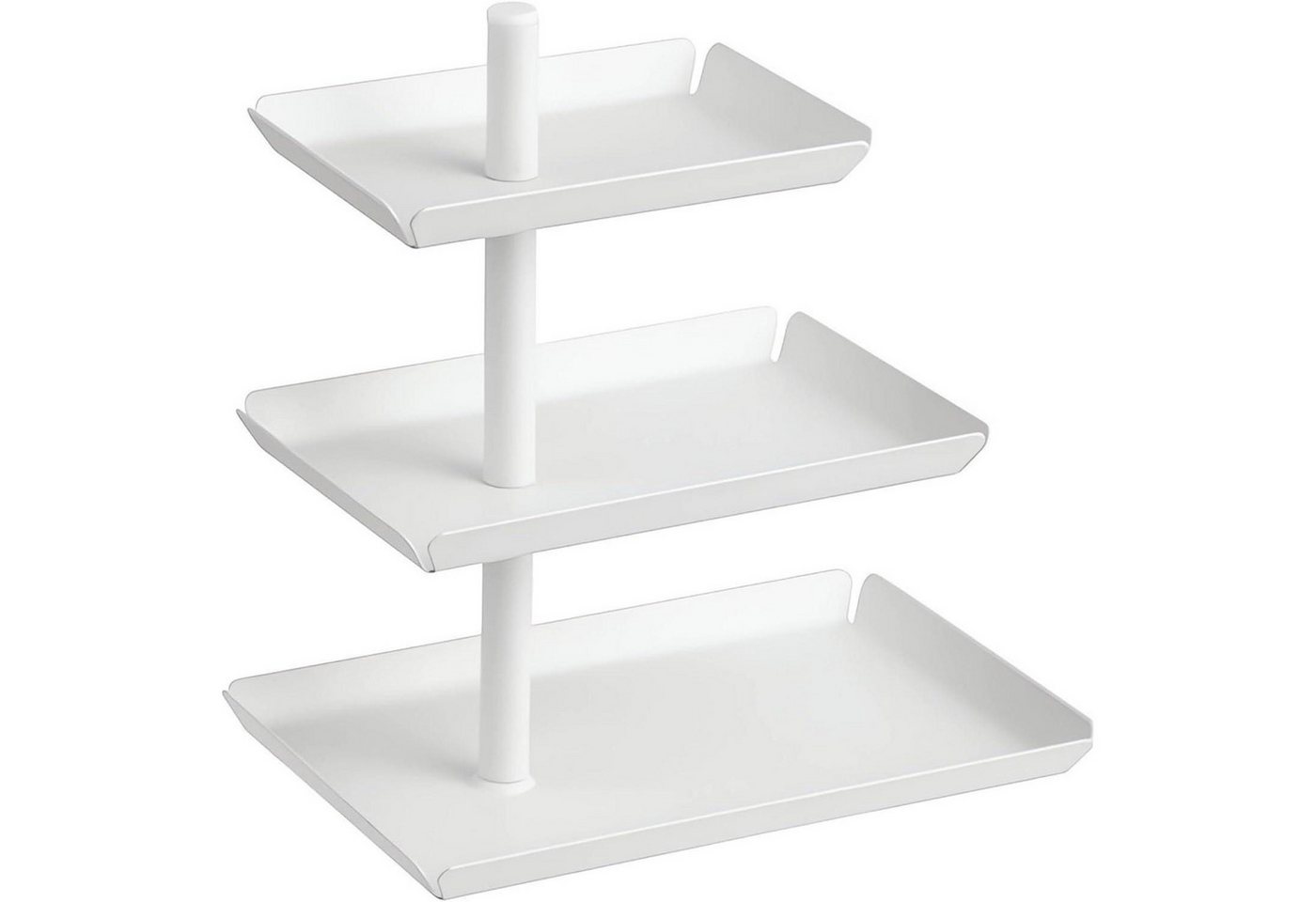 LuxusKollektion Salatbesteck Weiß Etagere mit 3 Etagen - 360° drehbar, Metall Servierplatte für von LuxusKollektion