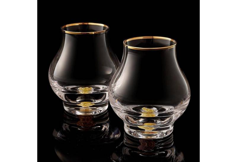LuxusKollektion Salatbesteck Whiskygläser 2er 205ml 24K Geschwungenes Schnapsglas 2 Pcs von LuxusKollektion