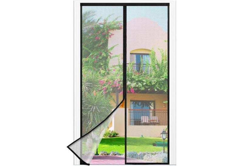 LuxusKollektion Schädlingsschutznetz Fliegengitter Balkontür Magnet Klettband 100x220cm 100*220cm Schwarz von LuxusKollektion