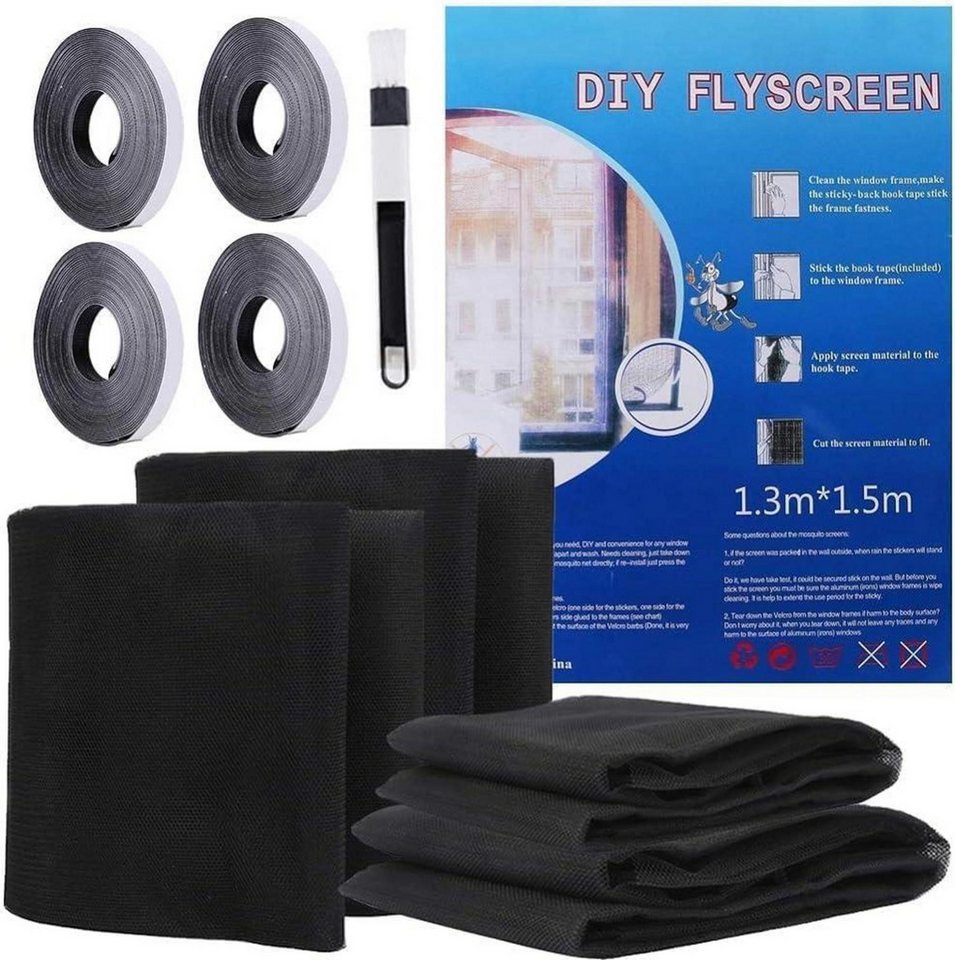LuxusKollektion Schädlingsschutznetz Fliegengitter Fenster Insect Stop 4er Pack 1.3m * 1.5m Schwarz LuxusKollektion Schädlingsschutznetz Fliegengitter Fenster Insect Stop 4er Pack 1.3m * 1.5m Schwarz von LuxusKollektion